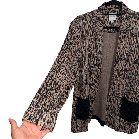 NIC+ZOE Women's Bark Mix Neutral Multi Open Blazer Sz 1X - Picture 6 of 15